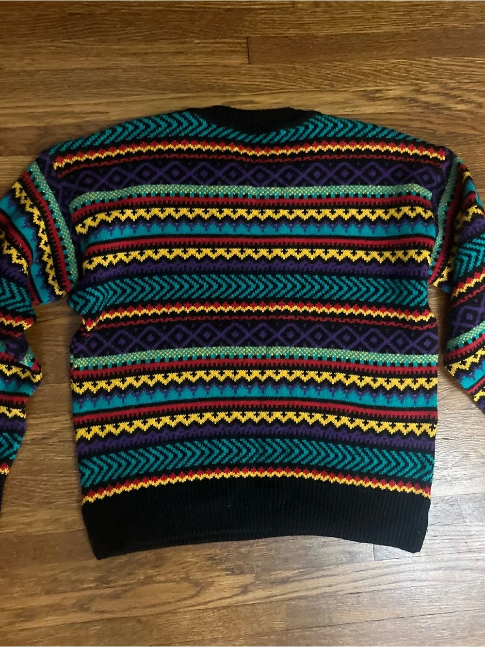 Vtg 90s sweater L XL unisex men’s womens striped Cosby oversized colorful
